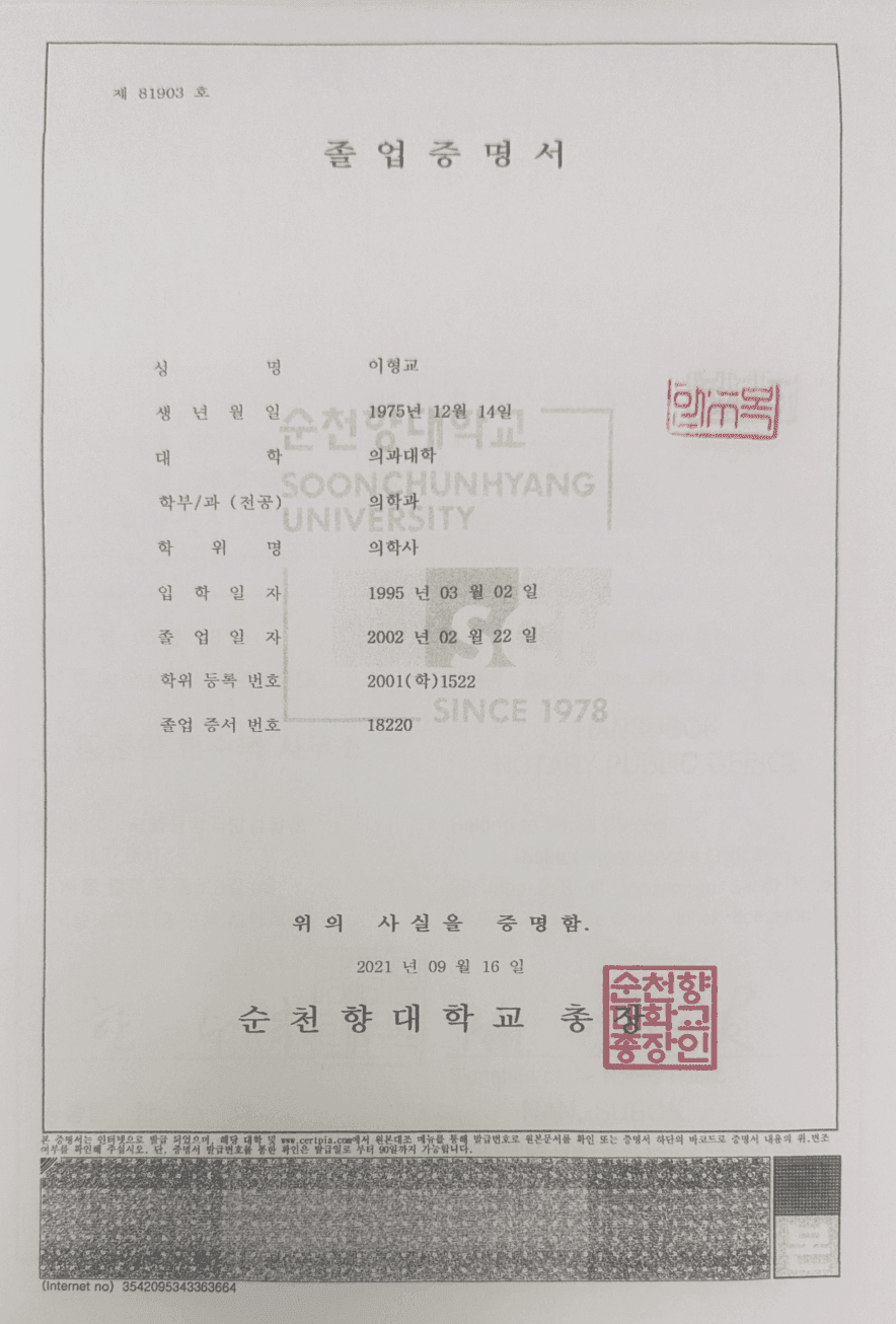 Medical Director's Graduation Certificate